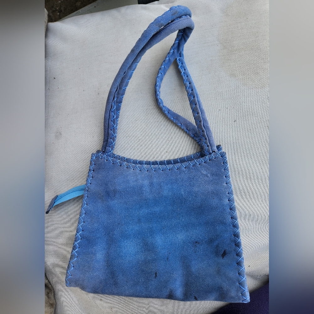 Vintage Artisan Suede Crossbody Shoulder Bag Boho Western Hippie